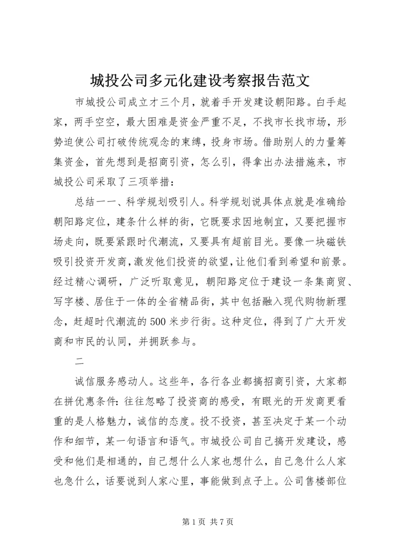 城投公司多元化建设考察报告范文.docx