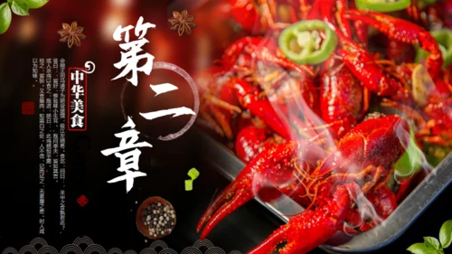 中华美食麻辣小龙虾营销宣传通用PPT模板