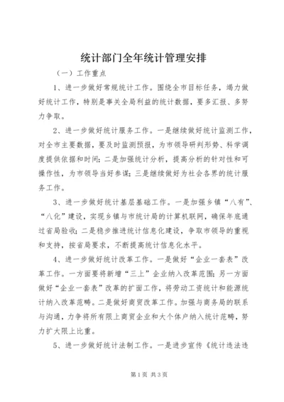 统计部门全年统计管理安排.docx