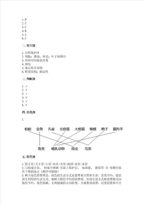 教科版六年级下册科学期末测试卷精品模拟题