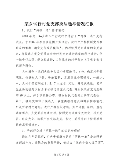 某乡试行村党支部换届选举情况汇报 (3).docx