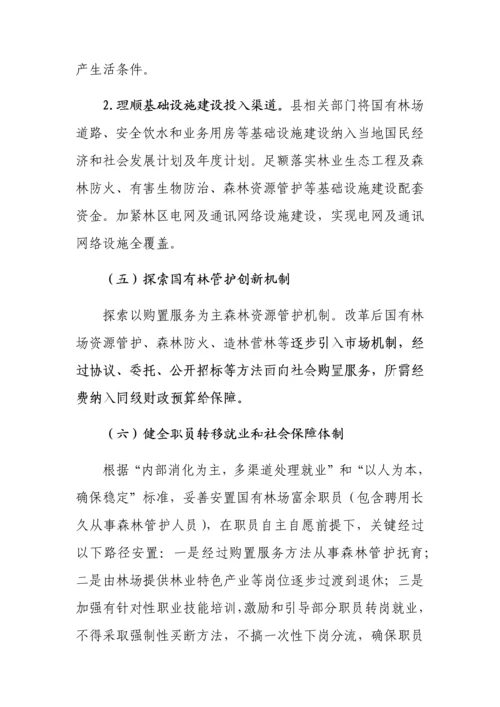 县国有林场改革实施专业方案.docx