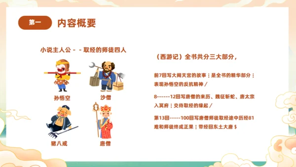 西游记阅读分享主题班会通用PPT模板课件