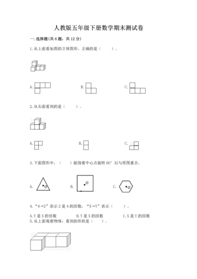 人教版五年级下册数学期末测试卷及一套完整答案.docx