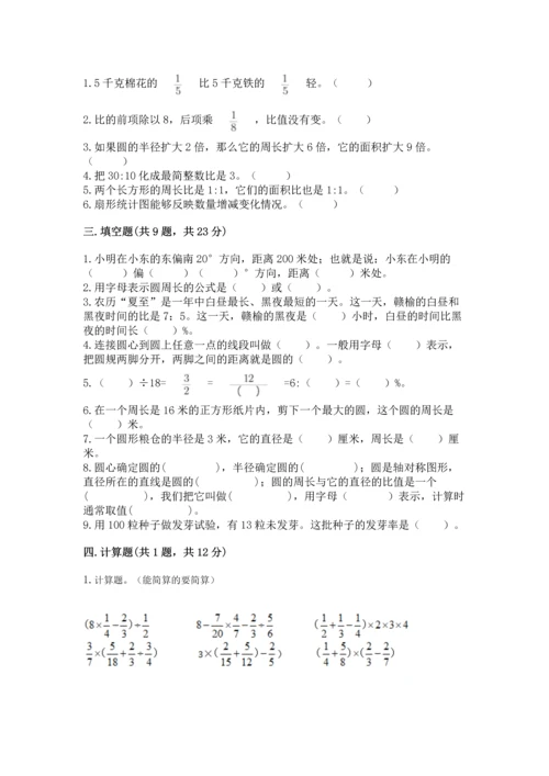 小学数学六年级上册期末测试卷（培优a卷）.docx