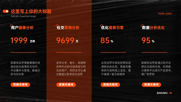 黑色创意炫酷企业介绍PPT模板