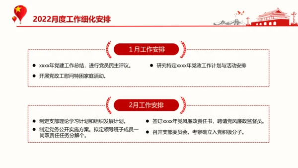 基层党支部党建年终述职党政PPT模板