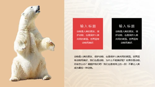保护野生动物狮子通用PPT模板