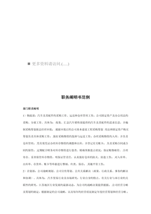 企业职务专项说明书范例.docx