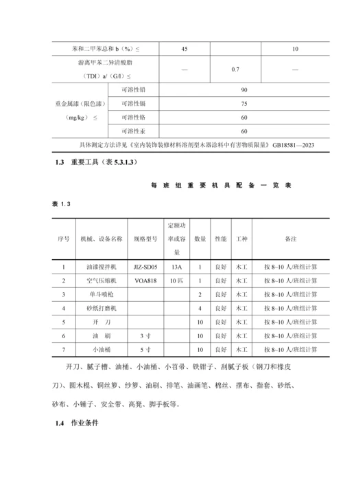 木饰表面施涂混色瓷漆磨退施工工艺标准.docx