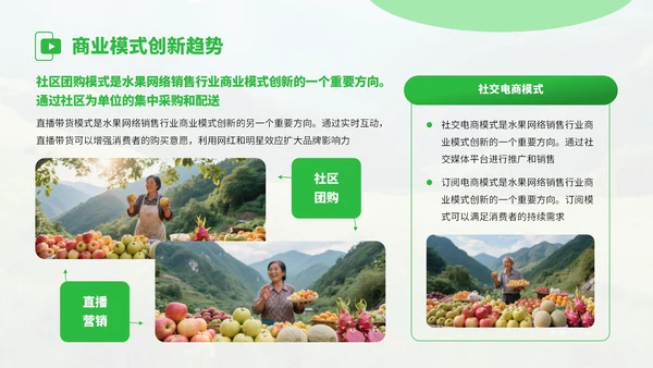 绿色扁平风水果销售行业发展分析PPT