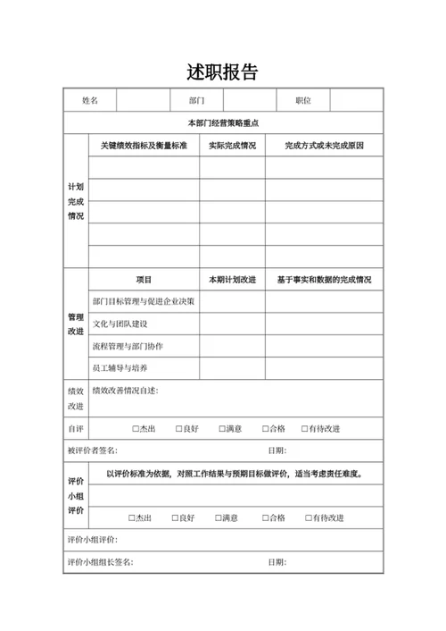 述职报告