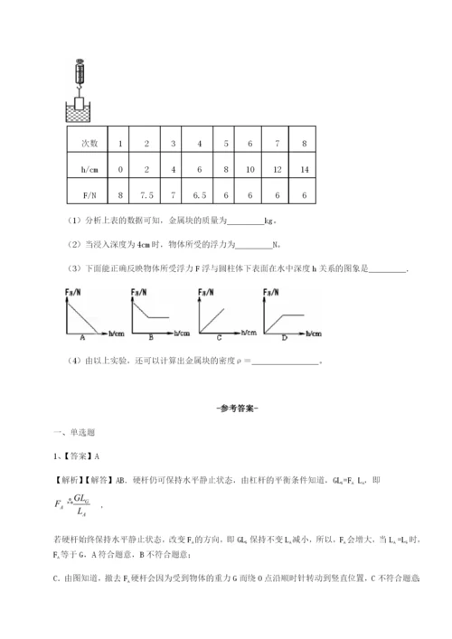 河南郑州桐柏一中物理八年级下册期末考试专题测评试题（解析版）.docx