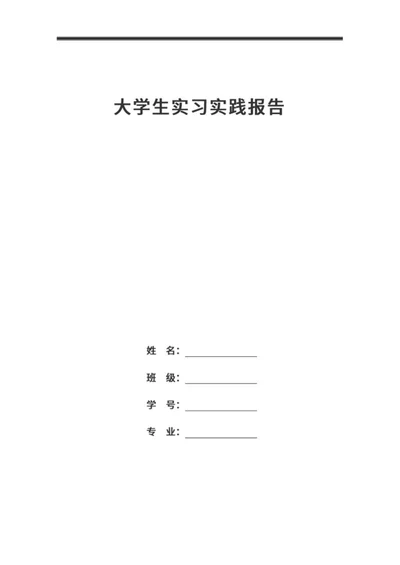 大学生银行实习实践报告word模板