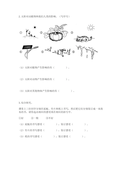 教科版二年级上册科学期末测试卷【基础题】.docx