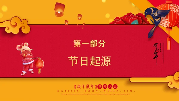 喜庆中国年传统节日小年PPT教学课件