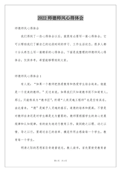 2022师德师风心得体会.docx