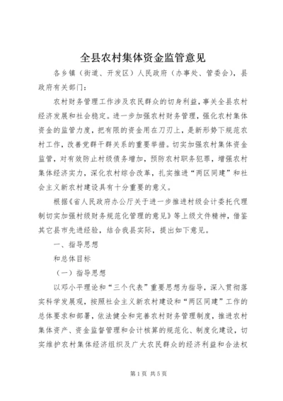 全县农村集体资金监管意见.docx