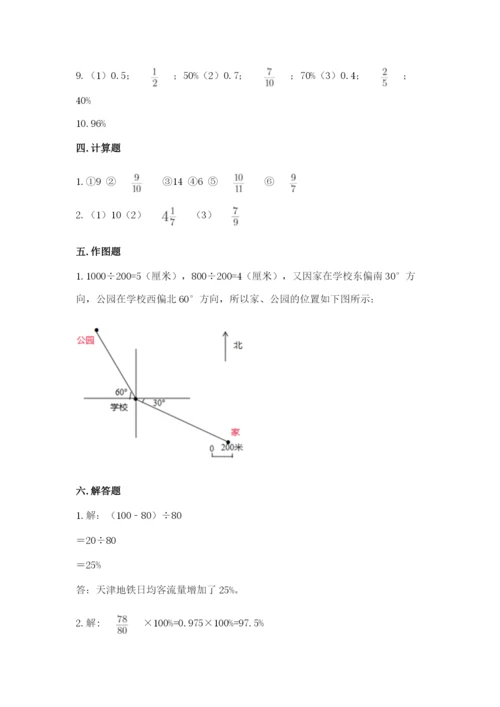 2022人教版六年级上册数学期末测试卷（各地真题）.docx