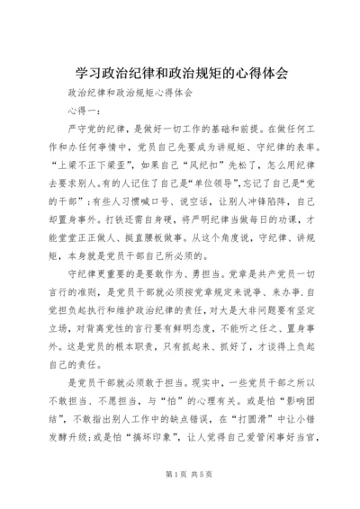 学习政治纪律和政治规矩的心得体会 (3).docx