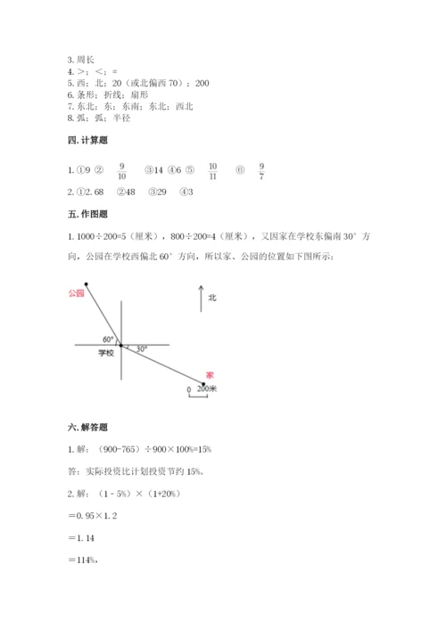 小学数学六年级上册期末测试卷附参考答案（黄金题型）.docx