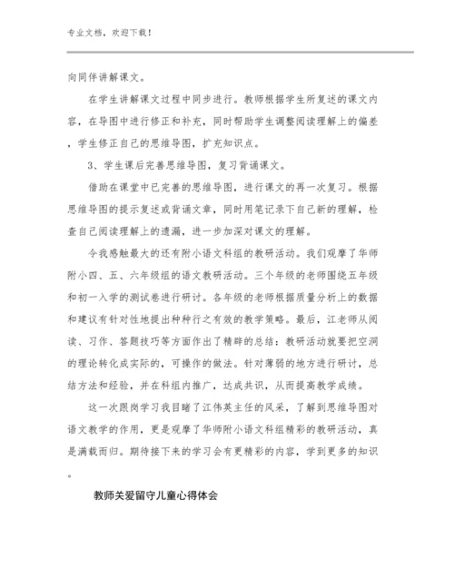 教师关爱留守儿童心得体会范文11篇合辑.docx