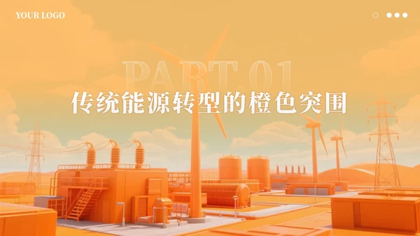 橙色科技风新能源创业创新计划书PPT模板