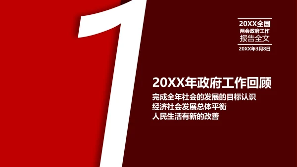 两会政府工作教学报告PPT