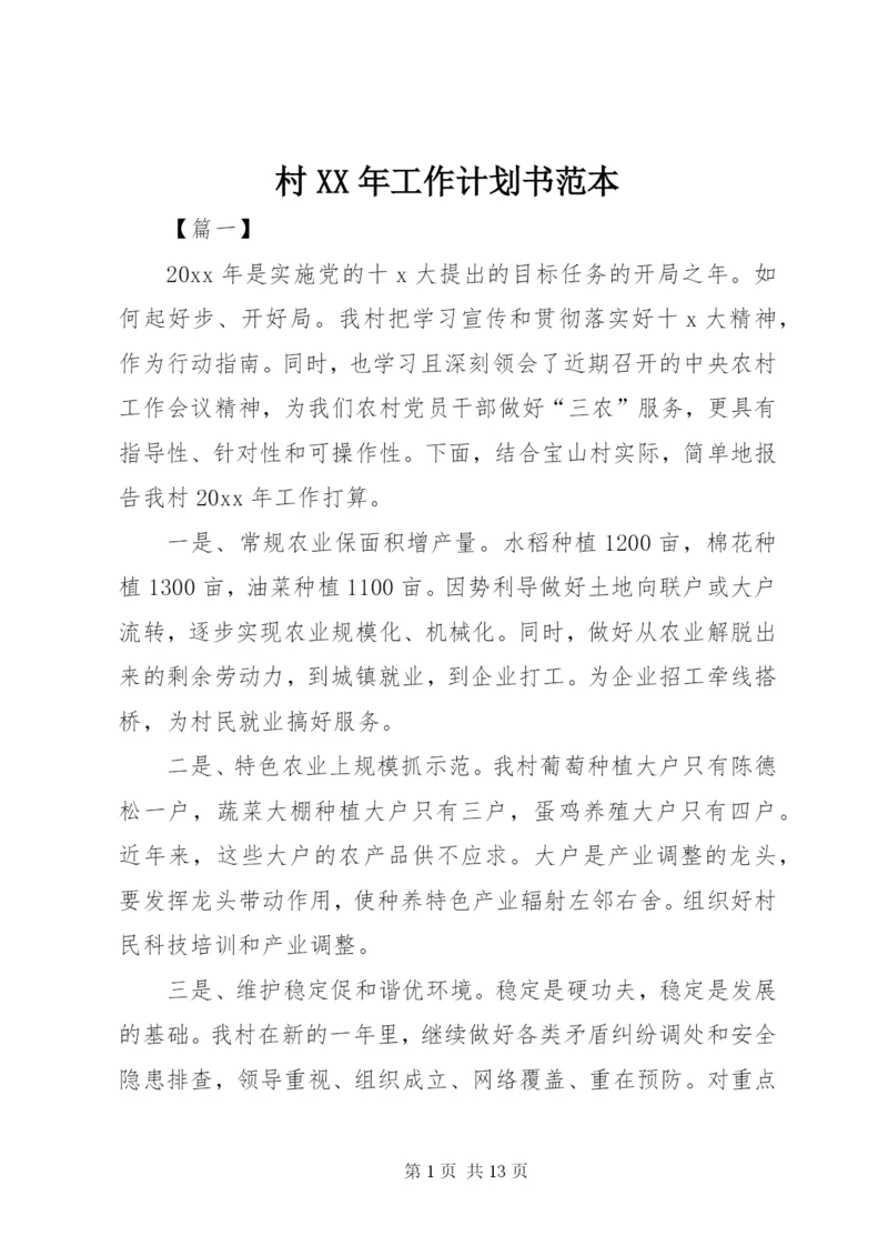 村某年工作计划书范本.docx