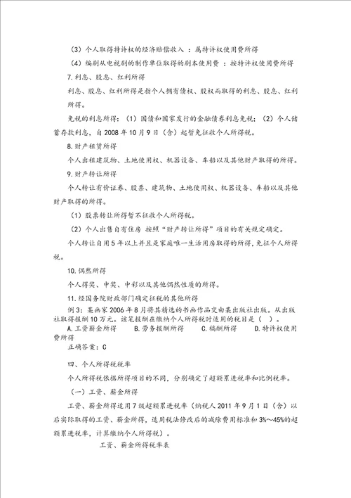个人所得税法律制度及纳税筹划