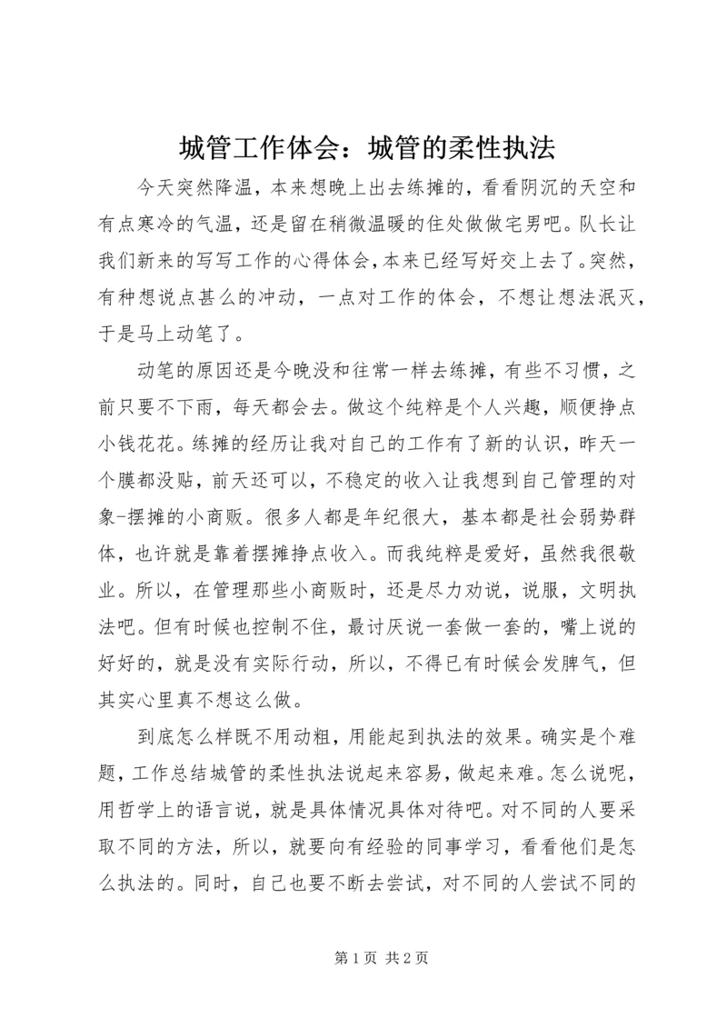 城管工作体会：城管的柔性执法 (2).docx