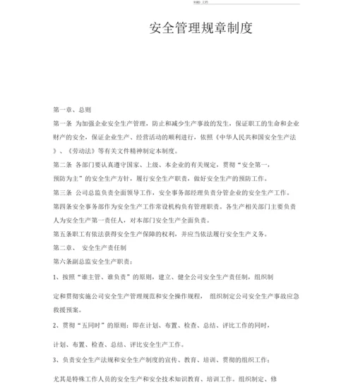 安全管理规章制度.docx