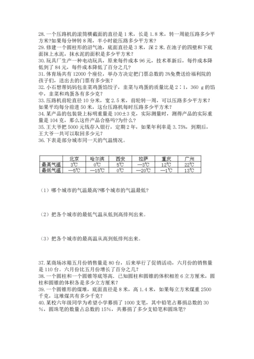 六年级小升初数学应用题50道（考试直接用）.docx