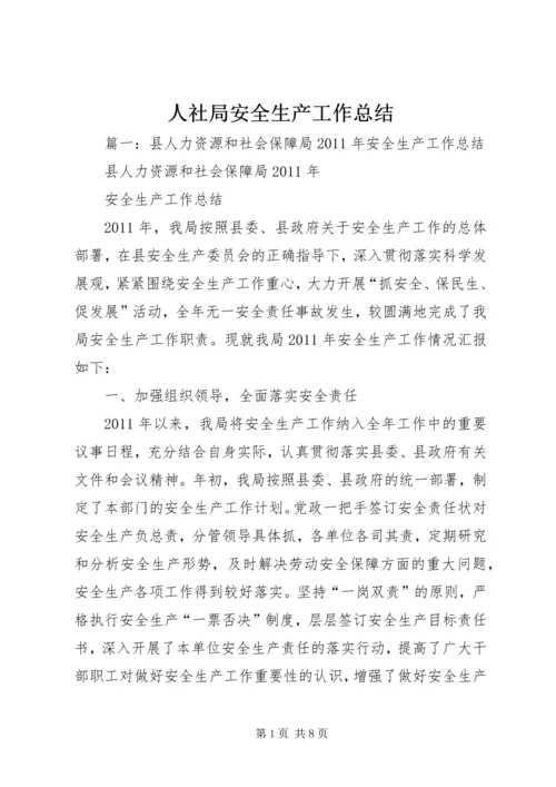 人社局安全生产工作总结.docx