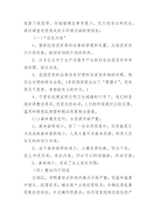 乡村环境社会实践报告.docx