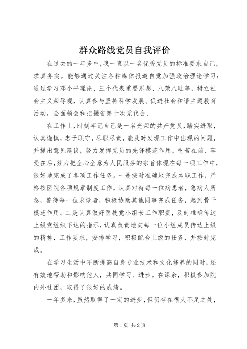 群众路线党员自我评价.docx