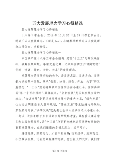 五大发展理念学习心得精选.docx