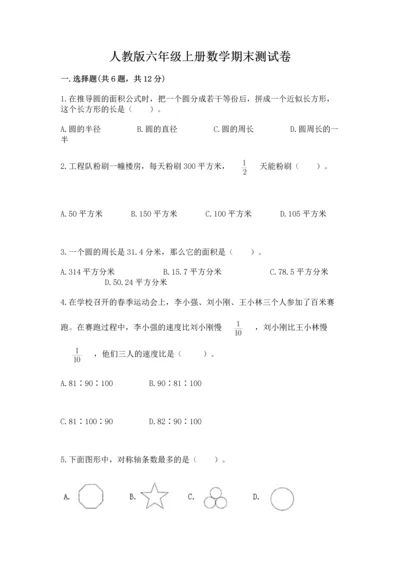 人教版六年级上册数学期末测试卷精品【精选题】.docx