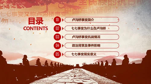 学习纪念卢沟桥事变七七事变历史简介PPT