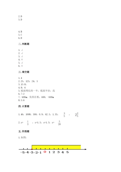潮安县六年级下册数学期末测试卷完美版.docx