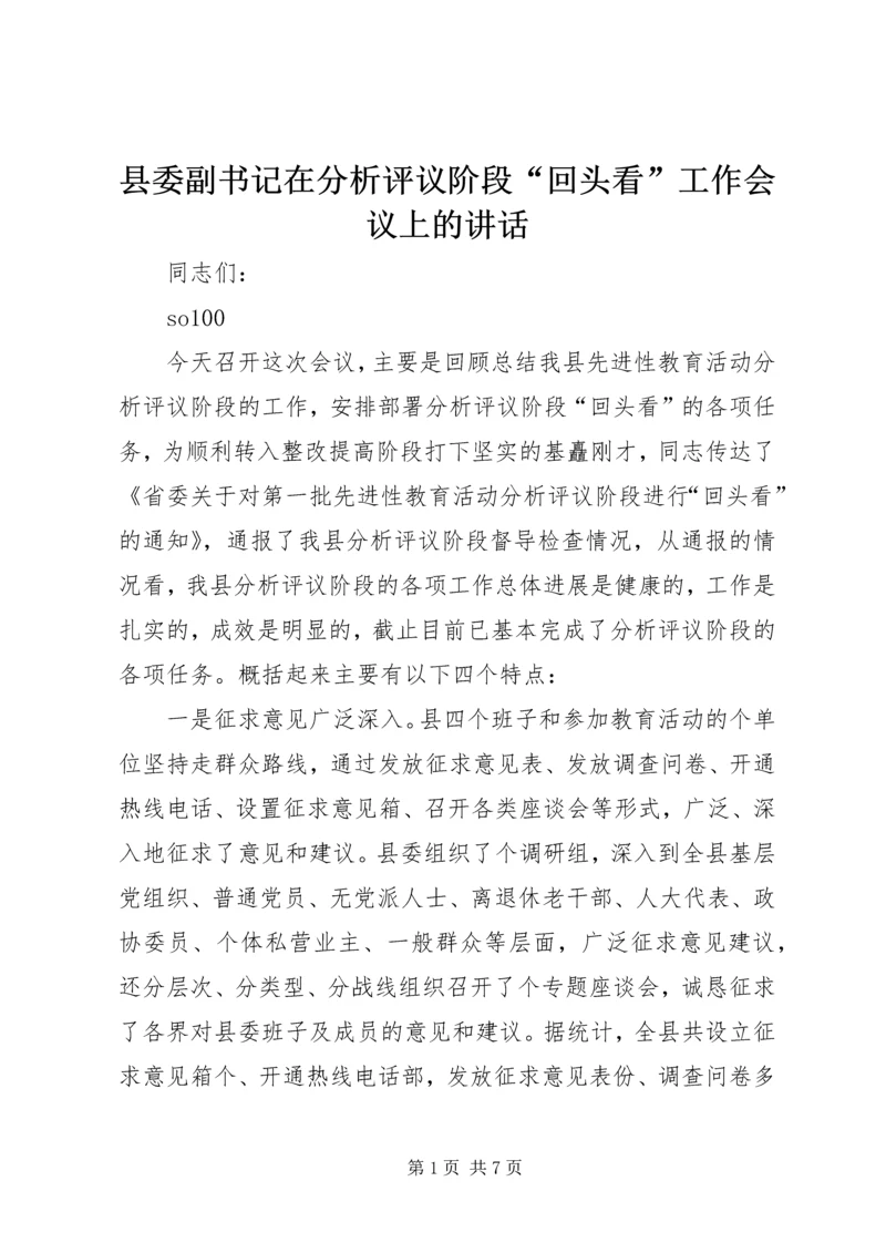 县委副书记在分析评议阶段“回头看”工作会议上的讲话 (5).docx
