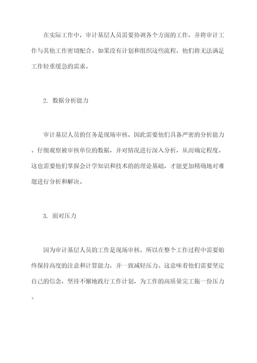审计基层人员个人剖析材料