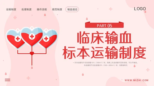 红色插画输血制度PPT模板宣传PPT动态PPT医疗护理