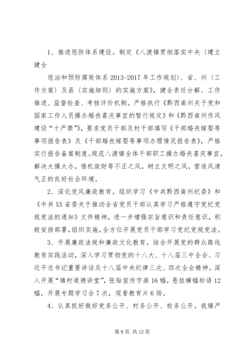 乡镇旅游局年度党风廉政建设工作总结.docx