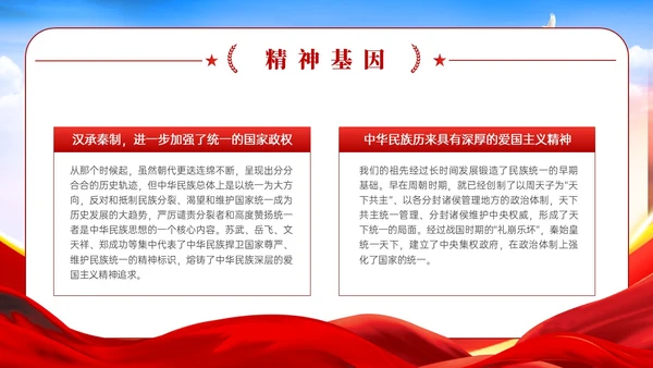 红色党政风蓝天绸带狮子弘扬爱国主义精神讲座ppt