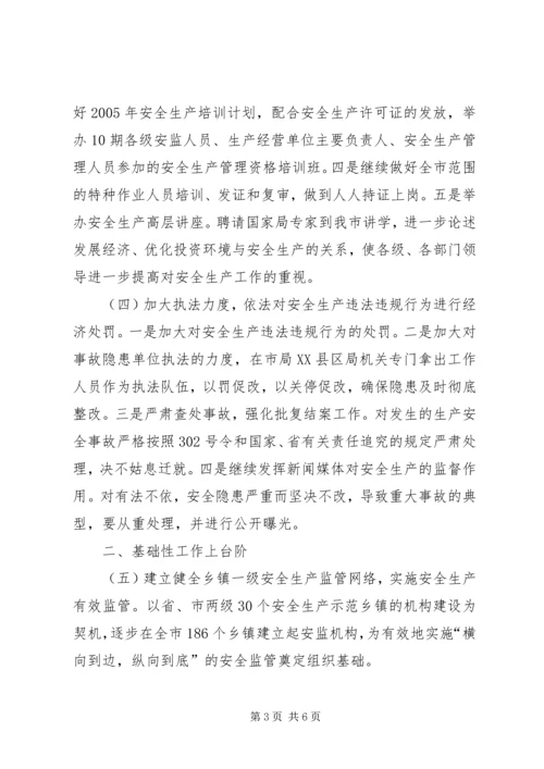 市安全生产监督管理局工作要点计划.docx