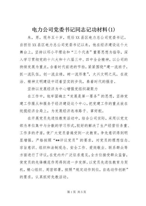 电力公司党委书记同志记功材料(1).docx