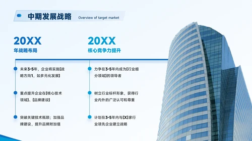 蓝色商务风企业简介与核心亮点展示PPT模板