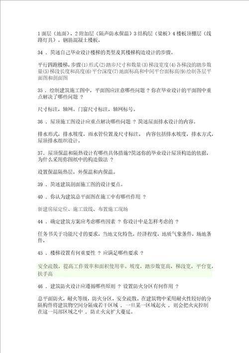 建筑设计毕业答辩常用问答资料共5页