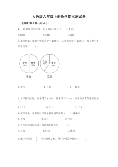 人教版六年级上册数学期末测试卷（全国通用）word版.docx